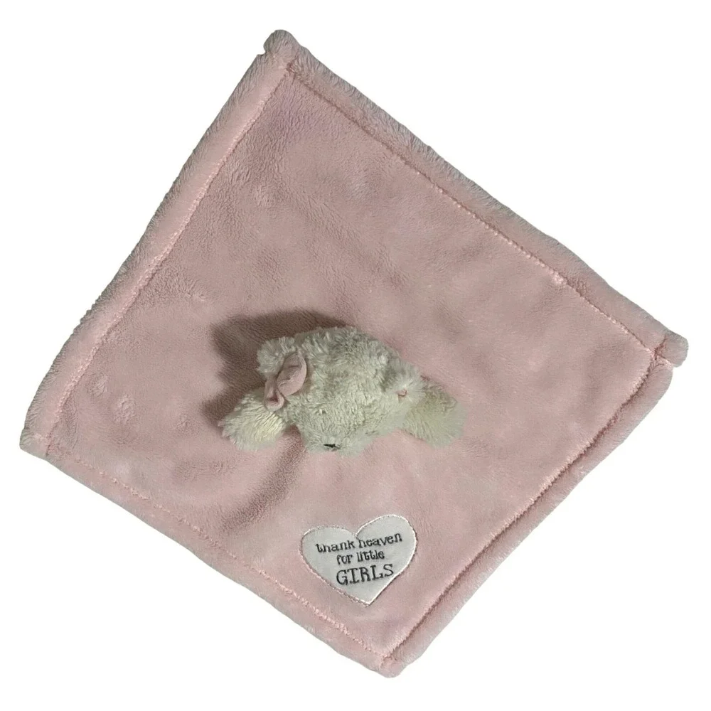 Thank Heaven For Little Girls Teddy Bear Lovey Plush Pink Security Blanket 2018